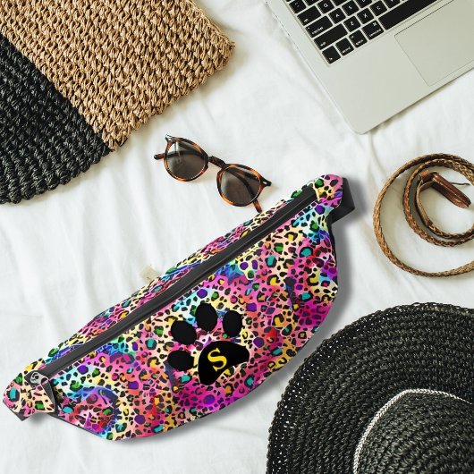 Tiedye Regenboog Luipaardprint Zwarte Poot Coole T Heuptasje