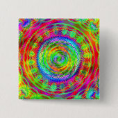 Tiedye Target Vierkante Button 5,1 Cm (Voorkant)