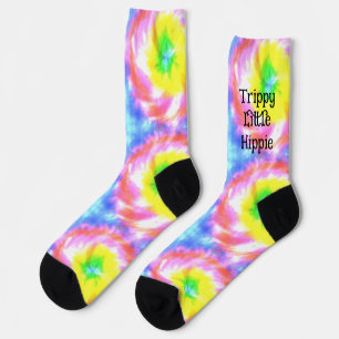 Tiedye Trippy Hippie Psychedelic Retro 70s Custom Sokken