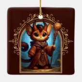 Tiefling Feline Fantasy Avontuur Keramisch Ornament (Achterkant)