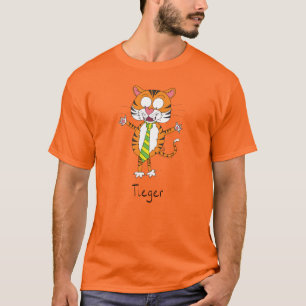 Tieger Tiger in een T-shirt met Necktie-Mannen