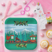 Tiel Merry kersttrein Papieren Bordje (Feest)