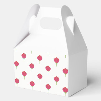 Tiemelijk weelderig roze tulpenpatroon bedankdoosjes