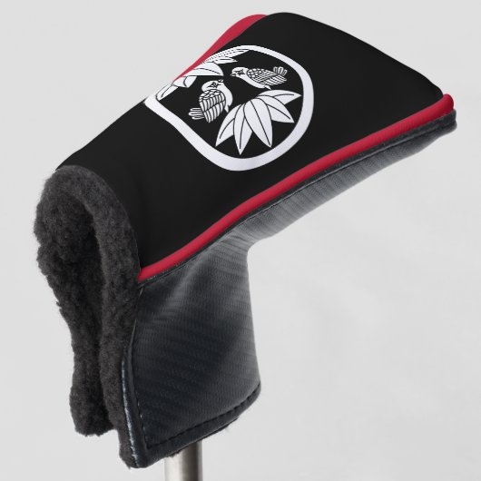 Tien bamboebladeren en pijlstaarten golfheadcover (3/4 voorkant)
