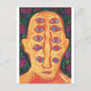 Tien blauwe ogen (oneven buitenaardse expressie) briefkaart