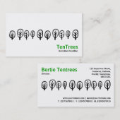 Tien bomen - zwart op wit visitekaartje (Voorkant / Achterkant)