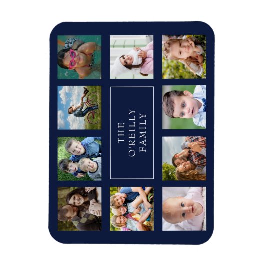Tien Familie Foto Collage Custom Magnet Magneet (Verticaal)