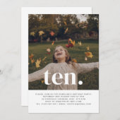 Tien Foto Birthday Uitnodiging (Voorkant / Achterkant)