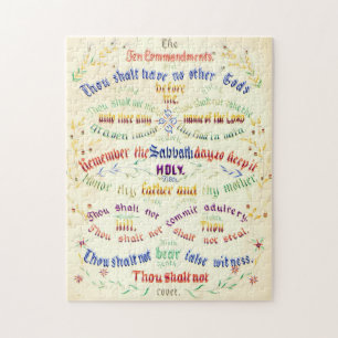 Tien Geboden Calligrafie 1889 Legpuzzel