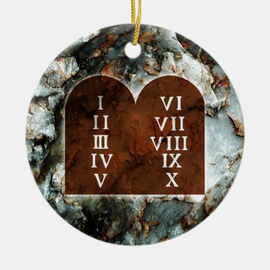Tien geboden keramisch ornament (Voorkant)