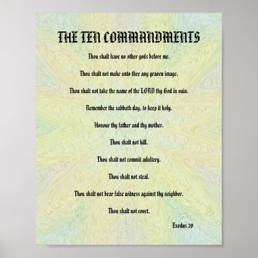 Tien geboden - pasteel Floral Poster (Voorkant)