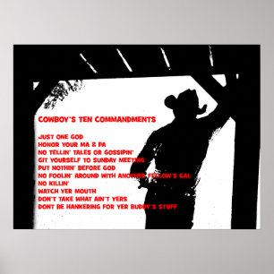Tien geboden van Cowboy Poster