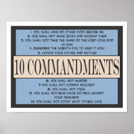 Tien geboden van de Bijbel Poster