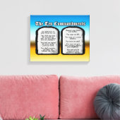 Tien geboden van de Heilige Bijbel, Gods wet Canvas Afdruk (Insitu (Woonkamer))