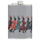 Tien Heren Een springende uitsnede in strencil-sti Heupfles (Voorkant)