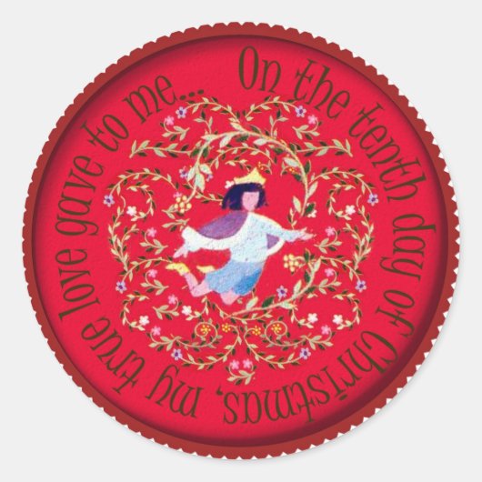 Tien heren springen op ronde sticker (Voorkant)