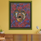 Tien hergedefinieerd - Sikkelcel Art Canvas Groen (Insitu (Woonkamer))