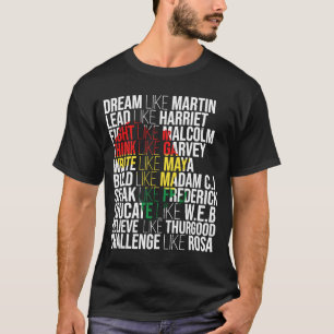 Tien inspirerende leiders Black History Month Afri T-shirt