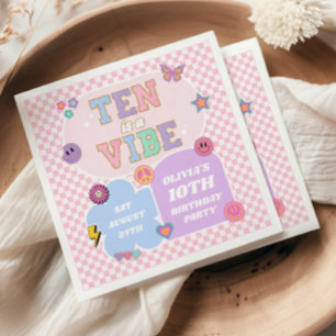 Tien Is Een Vibe Preppy Patch 10e Verjaardagsfeest Servet