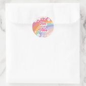 Tien is een Vibe Retro Regenboog 10e verjaardag Ronde Sticker (Tas)