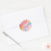 Tien is een Vibe Retro Regenboog 10e verjaardag Ronde Sticker (Envelop)