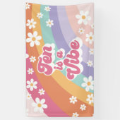 Tien is een Vibe Retro Regenboog 10e verjaardag Spandoek (Verticaal)