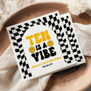 Tien Is Een Vibe Retro Tiende 10e Verjaardagsfeest Servet