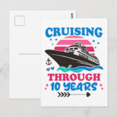 Tien jaar getrouwd vieren met een cruise briefkaart (Voorkant / Achterkant)