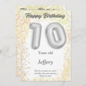 Tien jaar oude Happy Birthday-kaart (Voorkant / Achterkant)