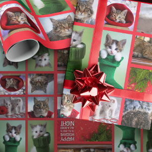 Tien katten collage cadeaupapier