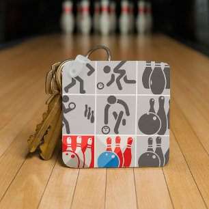 Tien Kegel Bowling Iconen Sport Sleutelhanger