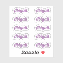 Tien kleine Paarse Kromme Etiketten van de Naam va Sticker