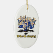 tien lords a - leaping 10e tiende kerstdag keramisch ornament (Rechts)