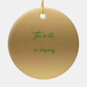 Tien lords a-leaping gouden kerstdecoratie keramisch ornament (Achterkant)