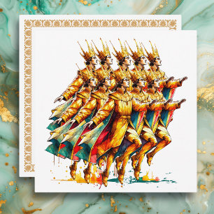 Tien Lords a-Leaping Twaalf dagen Kerst Feestdagenkaart