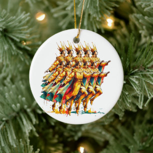 Tien Lords a-Leaping   Twaalf dagen Kerst Keramisch Ornament