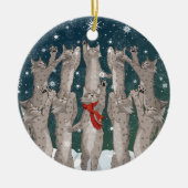 Tien Lynx a-Leaping dubbelzijdig keramisch versier Keramisch Ornament (Voorkant)