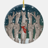 Tien Lynx a-Leaping dubbelzijdig keramisch versier Keramisch Ornament (Achterkant)