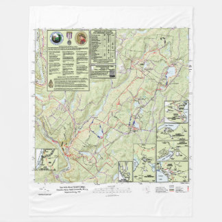 Tien Mile River Scout Camps Trail Map Blanket Fleece Deken