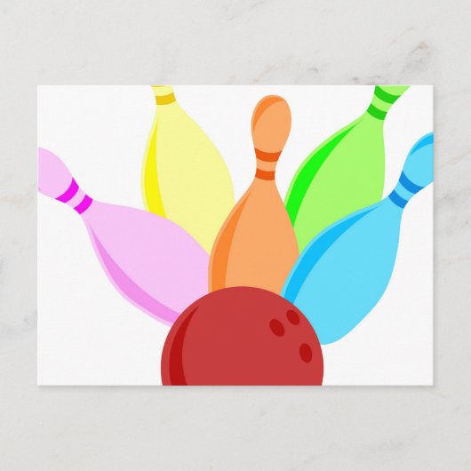 Tien Pin Bowling Briefkaart (Voorkant)