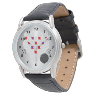 Tien pin Bowling-ontwerpmonogrammen Horloge