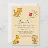 Tien Pin Bowling Verjaardag Party Custom Kaart (Voorkant)