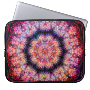 Tien Radiale kleurrijke Kaleidoscoop Laptop Sleeve