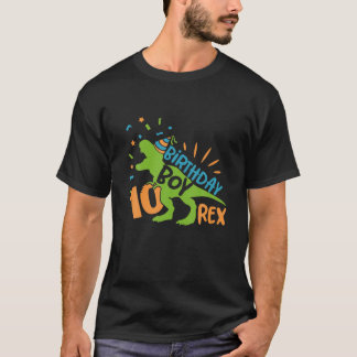 Tien Rex 10th Birthday Boy Gifts Dinosaur 10 jaar T-shirt