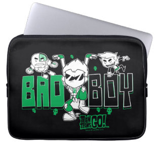 Tien Titans gaan!   "Bad Boy" Robin, Cyborg & BB Laptop Sleeve