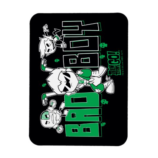 Tien Titans gaan! | "Bad Boy" Robin, Cyborg & BB Magneet (Verticaal)