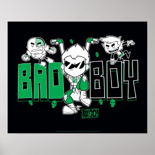 Tien Titans gaan! | "Bad Boy" Robin, Cyborg & BB Poster (Voorkant)