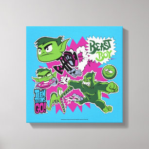 Tien Titans gaan!   Beast Boy Shapeshifts Canvas Afdruk