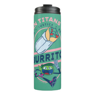 Tien Titans gaan! Beast Boy "Truth Justice Burrito Thermosbeker