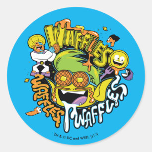 Tien Titans gaan!   Beast Boy Waffles Ronde Sticker